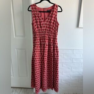 NWT JCREW Floral Dusty Pink Bloc Print Sleeveless Maxi Dress size Small Tall.